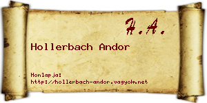 Hollerbach Andor névjegykártya